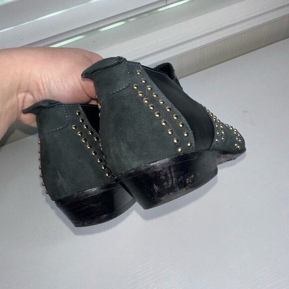 Anine Bing Charlie Low Pointed Toe Suede Studded Booties Women's US 6 Gray - Picture 5 of 8